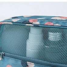 1 pezzo Borsa cosmetica da viaggio multifunzionale, pochette cosmetica di grande capacità, borsa di stoccaggio impermeabile a doppio strato, organizer cosmetico in pelle PU, borsa da toilette portatile, essenziale da viaggio, stoccaggio in bagno, regalo per la festa degli insegnanti, indispensabile per il ritorno a scuola - Multicolore - Visualizzare 7