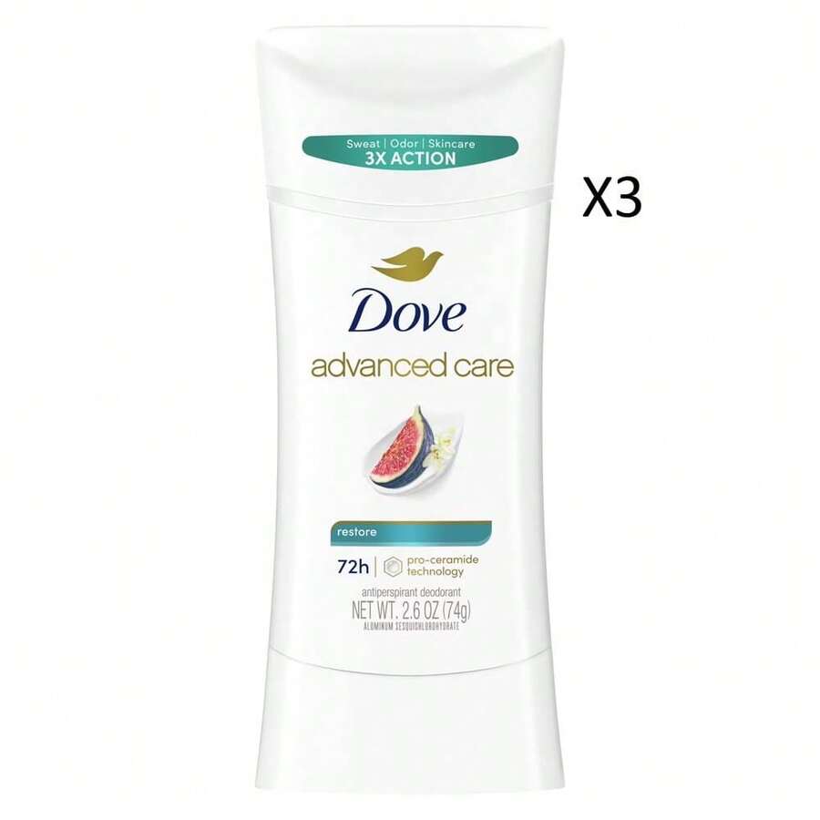 Dove Advanced Care 72 Hour Antiperspirant Deodorant Restore 2.6oz / 74g 3 Pack - 恢復 - 查看 1