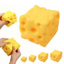 Cute Realistic Food Cheese Squishy Toys Squeeze Stress Ball, Soft Silicone Fidget Sensory Toys For Anxiety Relief, Perfect Birthday Easter Halloween Christmas Party Favors Gift - View 3