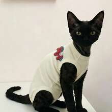 Lightweight Sleeveless T-Shirt With Embroidered Pony Design, Breathable And Shedding-Resistant Clothing For Sphynx Cats In Summer - Army Green - View 6