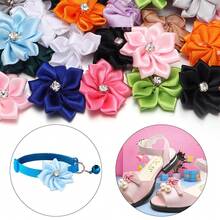 20pcs/Pack 4cm Rhinestone Satin Lotus Flower, Handmade DIY Clothing Shoes Hats Bags Corsages Hairclips, Gift Box Packaging Supplies - Multicolor - View 10