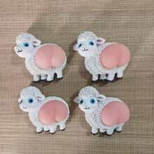 Đồ chơi giảm căng thẳng hình thú dễ thương, hình thỏ/lợn/gấu/cừu 3D mềm mại bằng chất liệu TPR, đồ chơi thư giãn cho người lớn, món quà tuyệt vời cho Ngày Quốc khánh Ả Rập Xê Út, Năm mới, Giáng sinh. - Nhiều màu - Xem 3