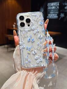 Ốp lưng điện thoại trong suốt họa tiết hoa bướm màu xanh dương Ins Style, tương thích với iPhone 16 Pro Max, XS, 11, 12, 12 Mini, 13, 14, 15, 16, 16 Pro Max, 15 Pro, 13 Pro Max, 17, 17 Air, 17 Pro Max, 12 Pro Max và các dòng máy A54 5G, A52, A14, A15, A12, S22, S21, A33 5G, Galaxy A50, S24, S23, Galaxy S10 5G, A32 5G, Galaxy A55 5G, S10, Galaxy S23 Ultra, A53 5G, A05, S25, Galaxy A24 4G, v.v. Kèm dây đeo hình bướm thời trang. - Màu xanh lam - Xem 3