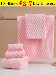 [Delivery Within 2-7 Days In The United States] Thickened Coral Fleece Bath Towel Set Maximum Absorbency Easy Care Machine Washable Elegant Pink Textured Face Towel For Family Household Guests College Students Ultimate Comfort Plush Shower Towel For Hotel Resort Gym Pool Home Bathroom Decor Spa Essential Drying Towels Bath And Shower Linens Sets Supplies - Nhiều màu - Xem 12