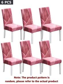 2/4/6 piezas Fundas elásticas estampadas para sillas, Fundas protectoras para sillas de comedor y sala de estar, Fundas para taburetes de decoración del hogar - Multicolor - Ver 11