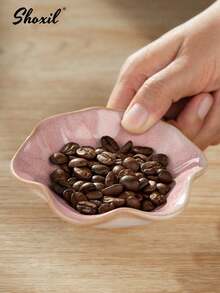 shoxil 1pc Coffee Bean Flower Tray, Ceramic Coffee Bean Measuring Cup, Coffee Bean & Tea Storage Box, Suitable For Home Coffee Corner Display, Living Room Afternoon Tea Placement, Tea Room Storage, Friends Gathering Reception, Office Pantry Use - Coffee Bean Plate - View 2