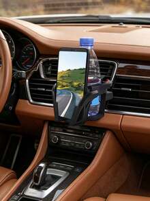 Multi-Function Car Air Vent Cup Holder & Phone Mount Bracket - Solid Color - View 10