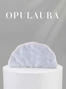 OpulAura Vintage Textured Shell-Shaped Metal Color Clutch Bag, Asymmetric Design, Magnetic Closure, Perfect For Parties, Weddings, Graduations, Galas, Birthdays, And Dance Events - White - View 5