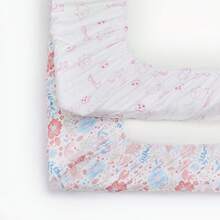 Baby Fitted Crib Sheets, Floral And Animal Print, Pink And White, 4 Pack - Baby Pink - View 5