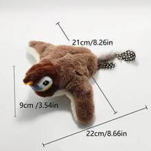 USB Rechargeable Flapping Bird Cat Toy (Non-Flying), Touch Activated Interactive Cat Exercise Toy Suitable For Cats, Small Dogs And Other Pets, Realistic Bird Design - Brown - View 11