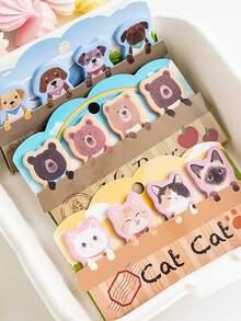 1/6 paquete de Notas adhesivas con forma de animales lindos, Mini tamaño 120 hojas/paquete, papel de notas memorando lindo de mascotas que se puede escribir y pegar, decoración de bordes de libros escolares y de oficina, regalo de regreso a la escuela para estudiantes - Mini animal - Ver 10