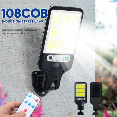 1 đèn năng lượng mặt trời ngoài trời, đèn LED cảm biến năng lượng mặt trời, đèn năng lượng mặt trời điều chỉnh nhiều góc độ với điều khiển từ xa, thích hợp cho sân vườn/gara/biệt thự.
