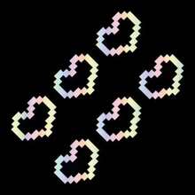 Set de 6 pegatinas de coche con diseño de corazón en píxeles, pegatinas impermeables y resistentes a los arañazos con diseño de corazón en mosaico, decoración esencial de verano para el exterior del coche, patrón retro de corazón de 8 bits, disponible en estilo holográfico negro y arcoíris, pegatinas autoadhesivas duraderas para ventanas de coche, parachoques, carrocería y portátiles - Multicolor - Ver 9