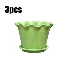 3 Buah Pot Bunga dengan Lubang Drainase dan Baki, Desain Kreatif Cocok untuk Tanaman dan Sukulen Berukuran Kecil dan Sedang, Wadah Dekoratif Dalam/Luar Ruangan yang Bernapas dan Tahan Lama – Sempurna untuk Kamar Tidur, Kantor, Taman, Balkon, Kafe - A - View 13
