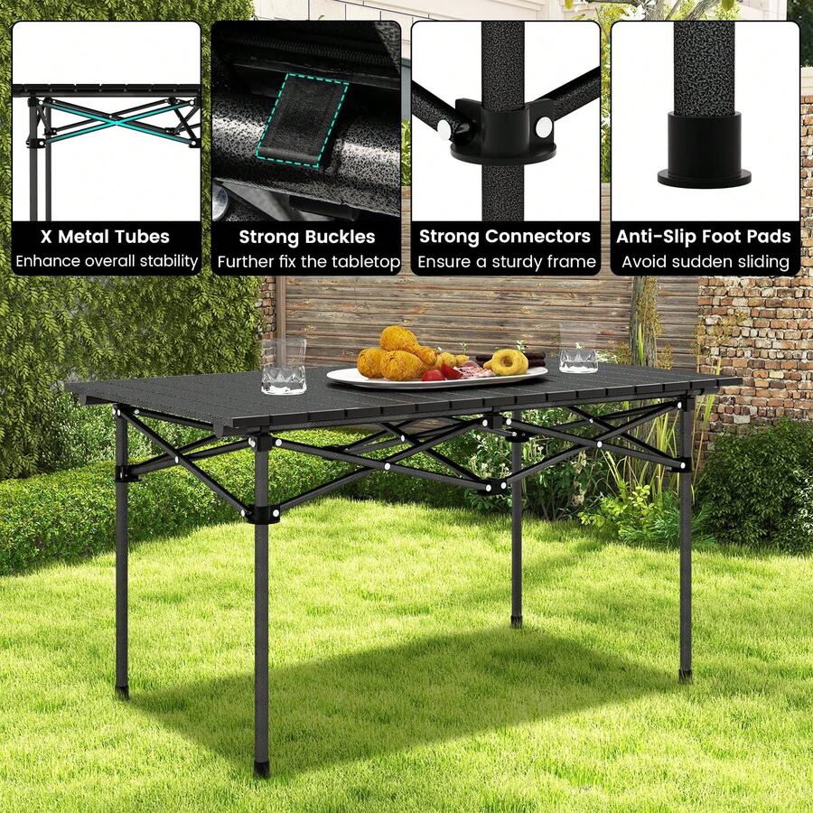 Foldable Camping Table, Lightweight Picnic Table - With Storage Bag, Portable Outdoor Folding Table - Suitable For Hiking, Backpacking And Fishing - Multicolor - View 1
