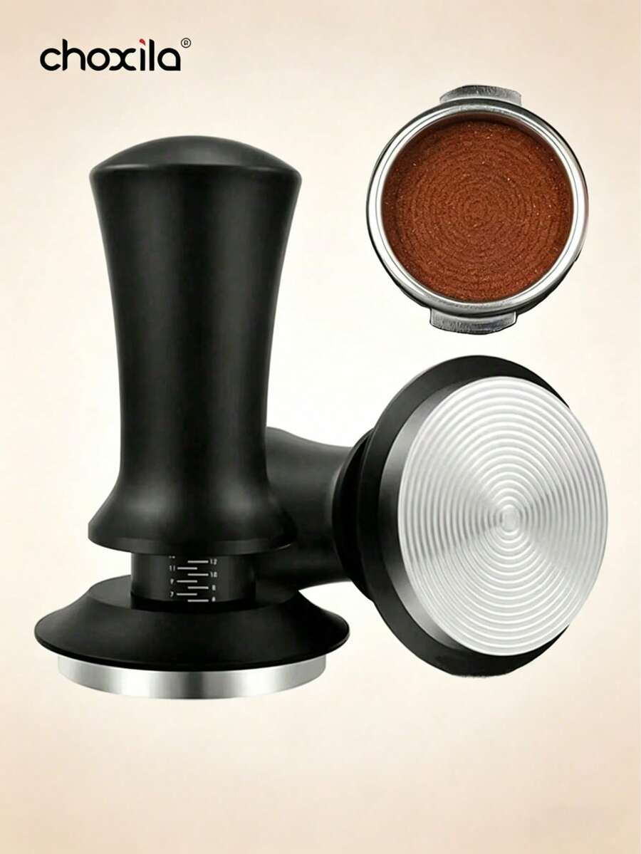 choxila 1 pieza Prensador de café expreso, prensador de polvo de máquina de café con base de acero inoxidable con ondas, profundidad ajustable, 51mm/53mm/58mm, accesorios de café expreso, herramienta de barista - martillo apisonador de café - Ver 1
