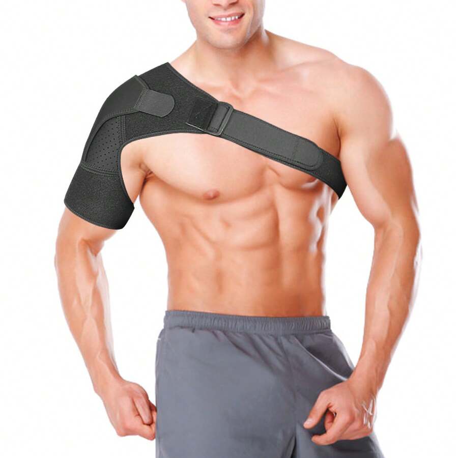 One Piece Of Adjustable Sports Shoulder Protector For Men - Black - View 1