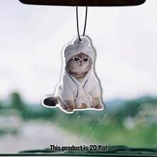 SepSky 2.76 Inch Bathrobe Cat Shaped Car Air Freshener Hanging Ornament, Long-Lasting Fragrance, Auto Interior Decor, Essential Home & Gift - Bathrobe Cat - View 2
