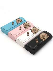 Cute Capybara Glasses Case - Cute Bear Print Faux Leather Eyewear Container For Women | Cartoon Animal Print Accessories | New Year Gifts, Valentine's Day Gift For Her | Cute School Supplies, Girls Fashion Accessories, Daily Use, Travel, Durable Protective Shell For Myopia Glasses & Fashion Glasses | Gift For Friends, Small Gift Exchange - Multicolor - View 9