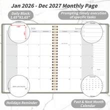 24-Month A5 Size High-Quality Minimalist Planner (2026-2027), Thick Paper, Simple Layout Suitable For Work, Study, Home Planning, Appointment Scheduling, Goal Tracking, Office Desk Decor - Green - View 6