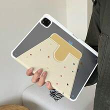 Funda protectora plana giratoria con salpicaduras de tinta de colores 2025 compatible con iPad 10, 11 con ranura para lápiz, rotación de 360 grados, cubierta protectora acrílica linda compatible con iPad Air 7/5/6, 9ª generación 10.2 pulgadas - Amarillo - Ver 8