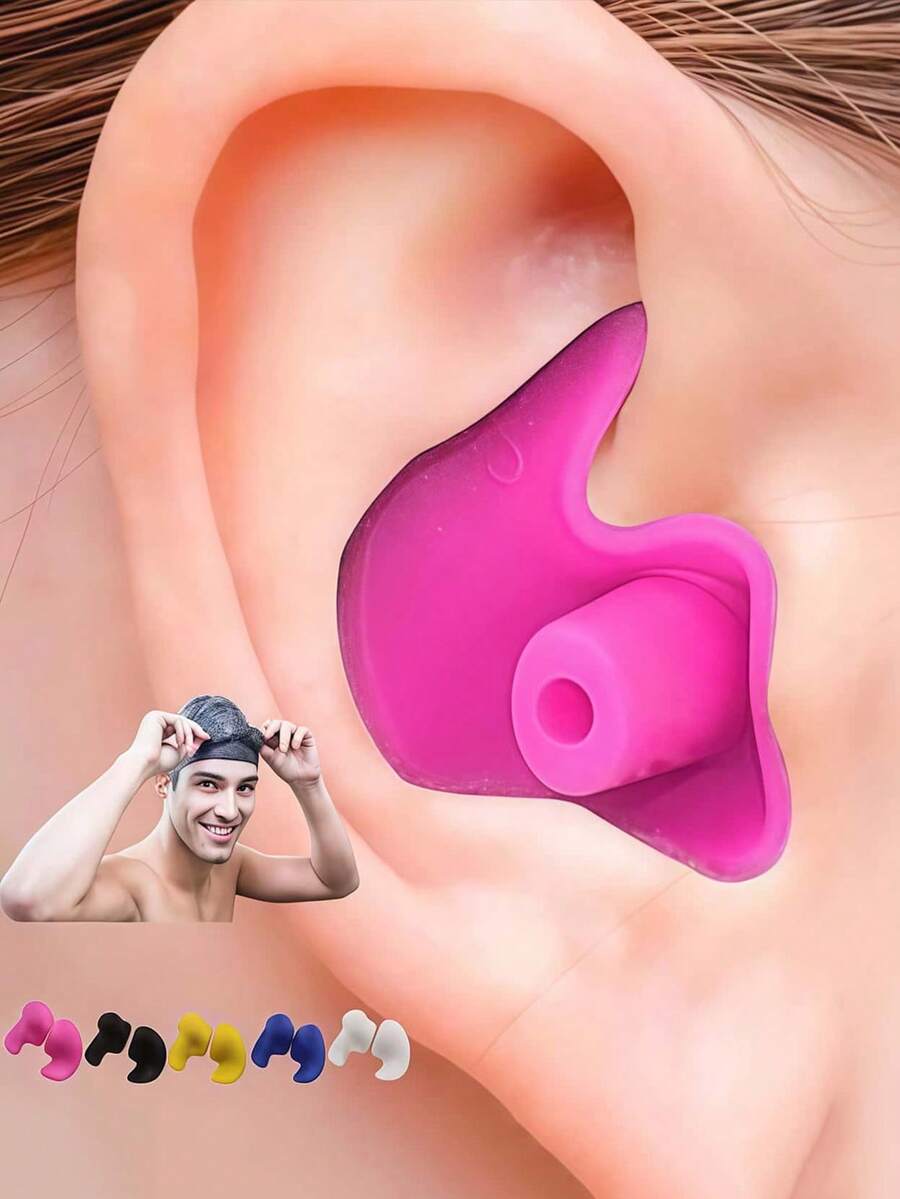 2/4/10 Pairs Silicone Earplugs, New Spiral Design Waterproof Swimming Earplugs, Triple-Layer Silicone Material, Comfortable Fit For Adults Swimming And Diving, Waterproof Silicone Soft Noise-Reducing Spiral Ear Caps, Professional Spiral Waterproof Earplugs For Adults And Children, Silicone Swimming Earplugs Waterproof Ear-Shaped Earplugs, Swimming Accessories Professional Soft Noise-Reducing Earplugs For Adults - Multicolor - View 1