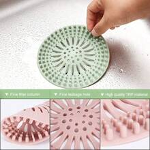 Easy To Install & Clean Hair Catcher, Flexible & Durable Silicone Drain Cover, Anti-Clogging Hair Stopper For Bathroom Bathtub, Washbasin & Kitchen Sink - 彩色 - 查看 4