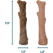 Dogwood Calming Dog Chew Toy – Real-Wood Blend, Moderate Chewers, Medium, 7.5", 2-Pack (Natural & Hemp Flavors) - 山茱萸蘑菇 - 查看 7