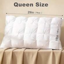 2pcs Luxury Hotel Pillow, Deep Sleep Neck Support, Available In Multiple Colors, High Grammage, High Density, And Non-Collapse, Cool And Breathable Summer Pillow, Queen/ King Size, Suitable For Bedrooms, Sofas, Guest Rooms, Mother'S Day Gift. - 2pcs 灰色 - 查看 2