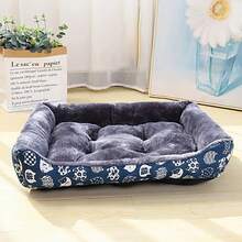 Cama para perros, esteras para sofá, productos para mascotas de invierno, accesorios para perros, cesta, suministros para casa grande, mediana y pequeña, cama para gatos - Azul - Ver 11