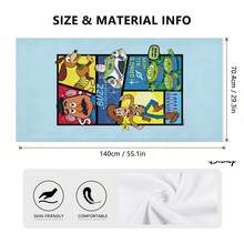 Disney Toy Story Beach Towel - Light Blue Comic Panel Print Beach Towel For Pool & Beach - A - View 5