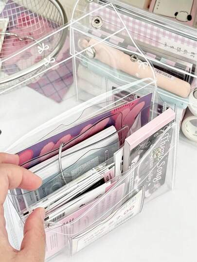 1pc 4-Layer Transparent Pencil Case, Minimalist Large Capacity Storage Box, Desktop Organizer Pen Bag, Transparent Style For Quick Access To Needed Tools, Back To School, Stationery, Student Pencil Case