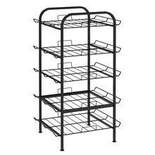 Water Bottle Organizer 5 Tier Freestanding Water Bottle Storage Organizer Metal Bottle Rack Holder Stand Shelf For Kitchen Pantry Food Storage (Black)Adult 5-Tier Can Organizer Rack Dispenser For Pantry, Black Metal Folding Rack With Wire Shelves - Black - View 1