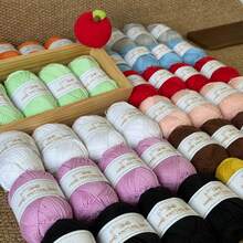 4 Sets 100% Pure Cotton Solid Color Handmade Knitting Yarn, Rainbow Colors For Spring/Summer, Ideal For DIY Knitting Enthusiasts, Soft Cotton Feel, Suitable For Socks, Hats And Other Handmade Knitted Products - 4th Regiment 3642 - View 6
