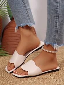 Sandal đế bằng thời trang đa năng dành cho nữ, thích hợp cho mùa hè. - trắng - Xem 2