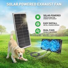 Senmeo Solar Dual Fan Intelligent Ventilation System, PetHouses Air Purification, Greenhouses, Tents, RVs, Outdoor Workshop Air Circulation - màu đen - Xem 6