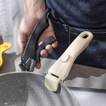 1pc Detachable Pot Handle, Black & Beige, Simple Operation, Suitable For Kitchen, Outdoor Cooking, Kitchen Utensil, Non-Stick Pan Set Removable Handle Universal Pot Handle - View 13