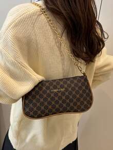 Bolso de mano para mujer con estampado de cocodrilo, bolso de hombro estilo coreano, nuevo bolso de moda, bolso minimalista para uso diario, estilo retro. - Marrón café 2 - Ver 6