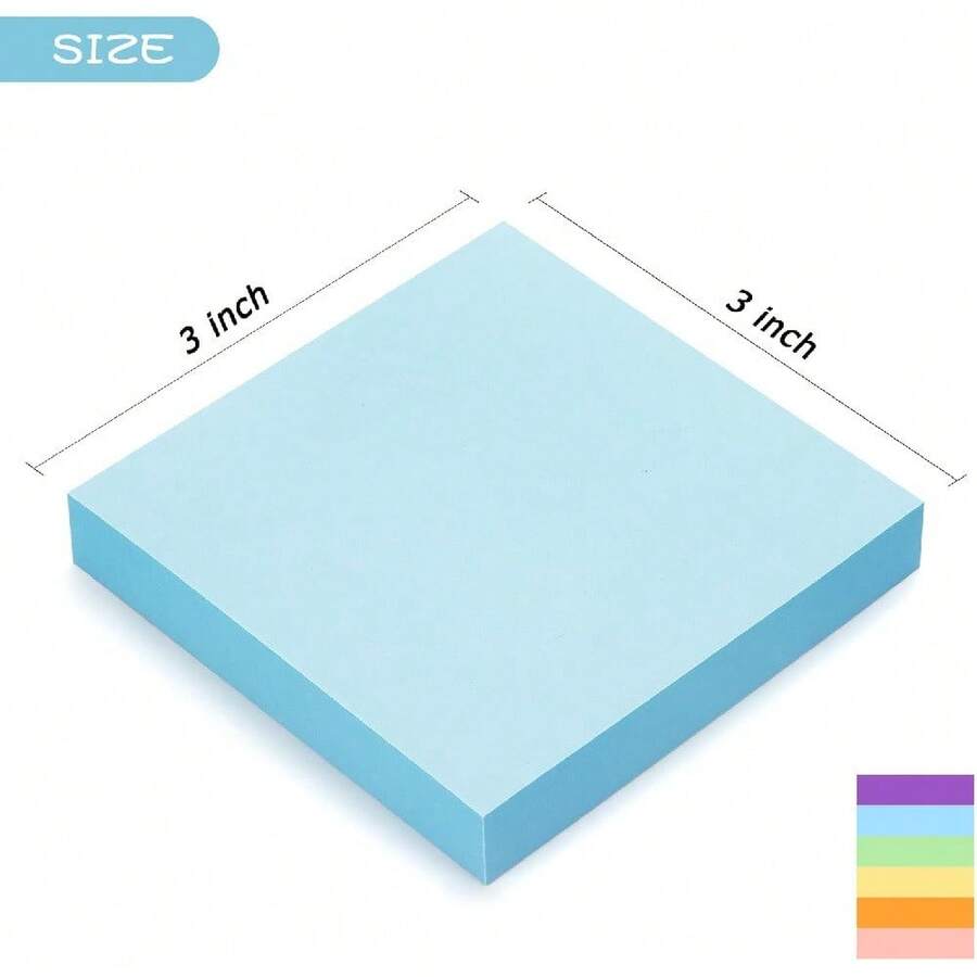 Sticky Notes, All-Over Stickers, Perfect For Leaving Messages, Multiple-Use Sticky Notes, Memo Pads (Yellow + Blue) - View 1