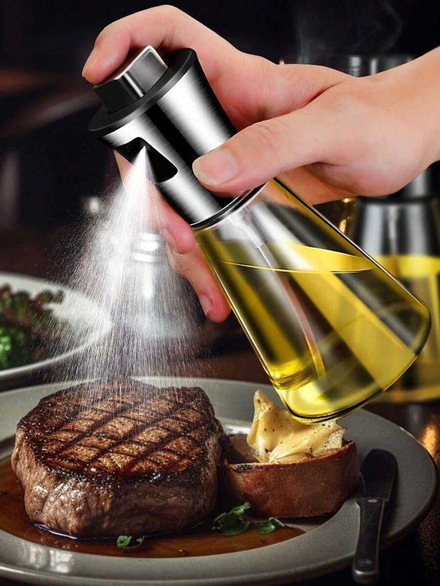 Bình xịt phun sương bằng thép không gỉ, bình đựng dầu ăn bằng thủy tinh, bình xịt dùng trong nhà bếp, bình phân phối dầu ăn. - Xem 1