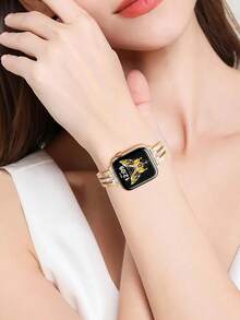 女款簡約金色可調節金屬錶帶，耐用正式，適用 38/42/49mm 表盤，相容 Ultra/SE/11-1 系列 - 42/44/45/49mm&46mm(S10/11) - 查看 10