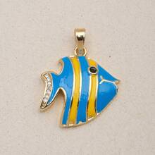1 PC Fresh Marine Life Series DIY Jewelry Accessories, Fish Conch Crab Starfish Copper Pendant, Versatile Necklace Handmade Craft Supplies - Ocean - View 3
