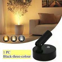 LED Rechargeable Wall Lamp, Magnetic Spotlight, Painting Light, Night Light, Bedside Reading Light, Eye-Care Bedroom Night Light, Dimmable, Wireless No-Drill, 360° Rotating Touch Control, Rechargeable Battery - Black - View 2