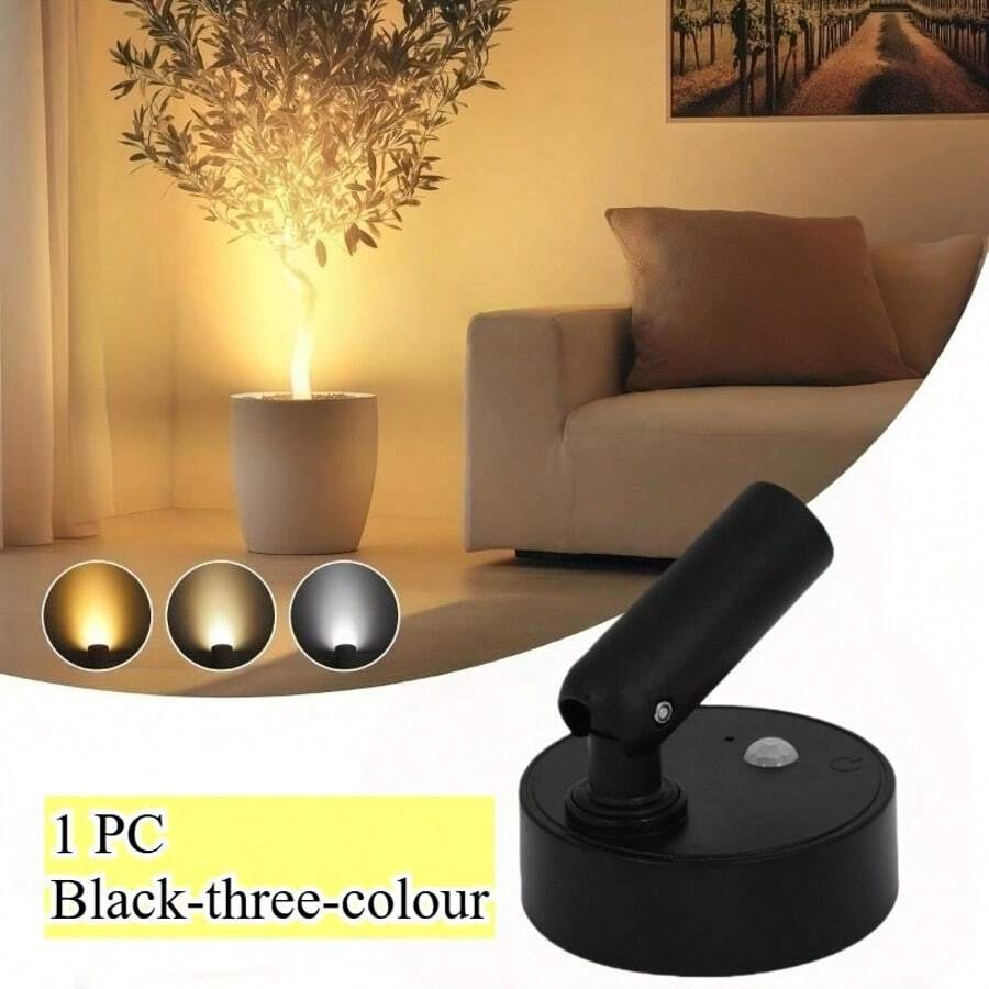 LED Rechargeable Wall Lamp, Magnetic Spotlight, Painting Light, Night Light, Bedside Reading Light, Eye-Care Bedroom Night Light, Dimmable, Wireless No-Drill, 360° Rotating Touch Control, Rechargeable Battery