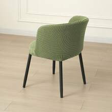 1/2pcs Solid Color Half-Round Nordic Jacquard Bar Stool Chair Cover, Full Coverage Chair Protector, Suitable For Coffee Bar Home Decor - Olive Green - View 5