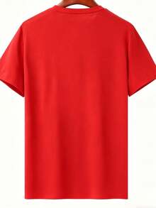 1 Piece Men's T-Shirt With Microphone Design And Lettering, Urban Style For Musicians And Events. Available In Various Colors. - Red - View 3
