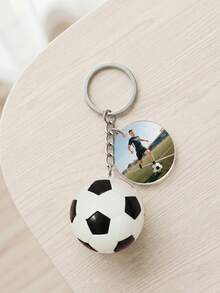 1pc Personalized Acrylic Sports Keychain, Customizable Photo, Football, Rugby, Volleyball, Basketball Keychain, Football Photo Keychain, Mini Football Photo Keychain, Football Keychain, Gift For Men - Multicolor - View 10