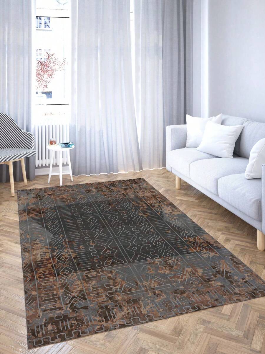Vicenza Machine Washable Non-Slip Decorative Modern Vintage Kitchen Runner Hallway And Living Room Rug - Baby Pink - View 1