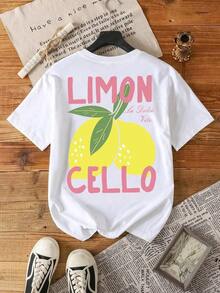 Summer Tops: Women's Short Sleeve Round Neck T-Shirt, Fashion Summer Cotton. - White - View 3