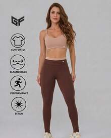 Women's 3-Piece Gym Set | Padded Top + Leggings + Tulle Blouse – Comfort & Elegance, Stylish And Transparency-Free Women's Gym Outfit - 裸體 - 查看 3